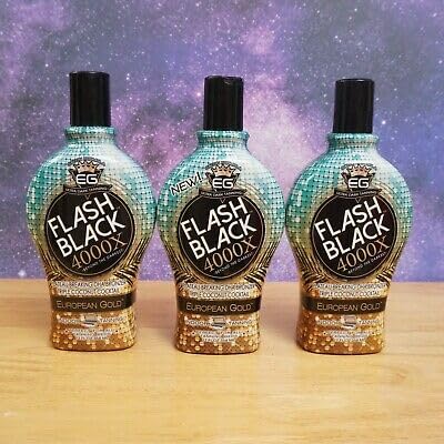Flash Black European Gold 4000X Indoor Tanning Lotion 12 oz - Fast Darkening, DHA Bronzers