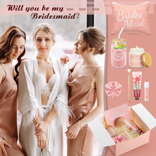 14-Piece Bridesmaid Proposal Gift Set with Glass Cup and Accessories