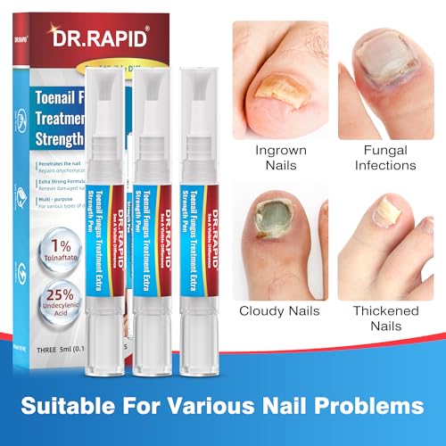 DR.RAPID Toenail Fungus Treatment Pen - Extra Strength, 1 Fl Oz (Pack of 3) with 25% Undecylenic Acid