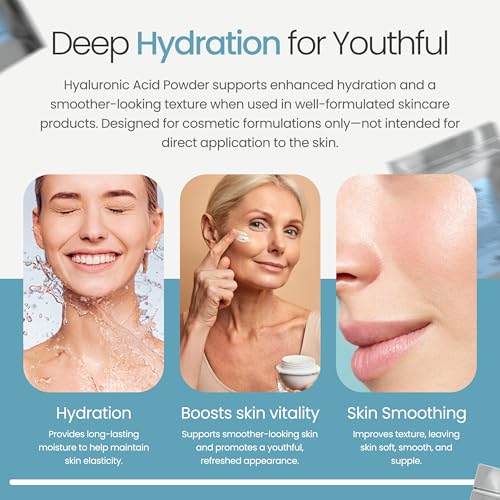 Pure Hyaluronic Acid Powder - 15g (0.52 oz) High Molecular Weight 1800 kDa
