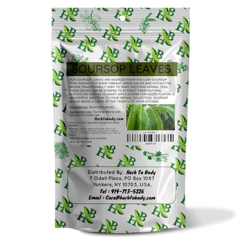 Organic Soursop Leaves for Tea - 50g Dried Graviola Leaves