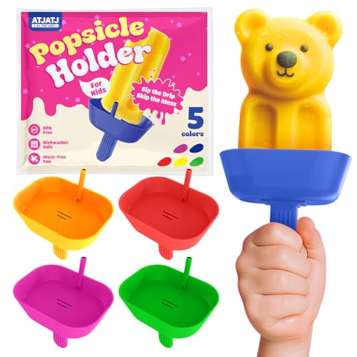 Drip-Free Silicone Popsicle Holders for Kids - 5 Pack
