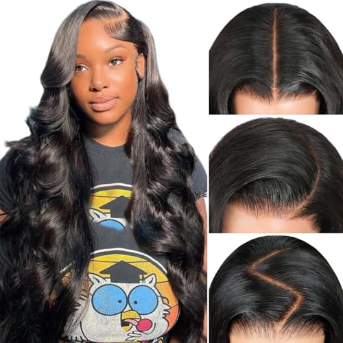 Pizazz 13x6 Body Wave Transparent Lace Front Wigs Human Hair Pre Plucked 180 Density HD Lace Frontal 9A Glueless Wigs with Baby Hair for Women 26Inch