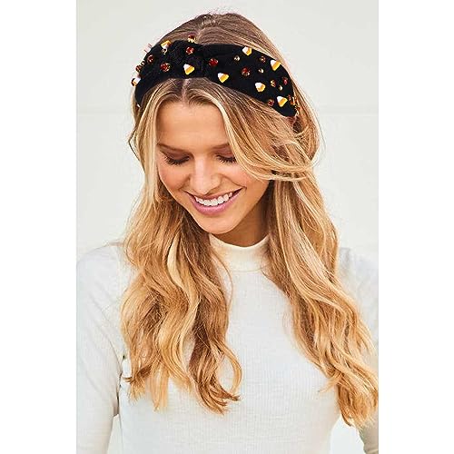 Mokkia Candy Corn Headband Halloween Costume Accessories Beaded Wide Knot Hairband
