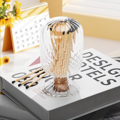 Helix Shaped Glass Match Holder for Scented Candles - 3.5 Inch