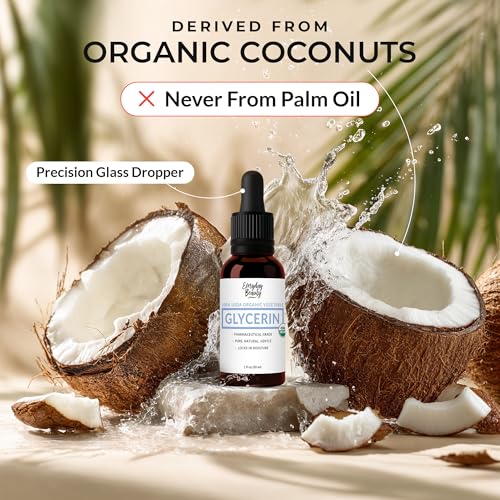 Everyday Beauty 1 Fl Oz Organic Glycerin for Skin & Hair - USDA Certified, Not Palm Oil
