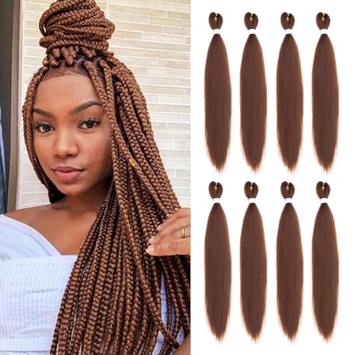LumosHair 30 Inch Pre-Stretched Braiding Hair - 8 Packs Synthetic Fiber