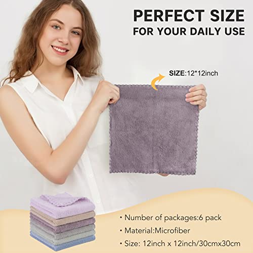 SUNLAND Microfiber Facial Cleansing Cloths - 6 Pack, Ultra Soft Reusable