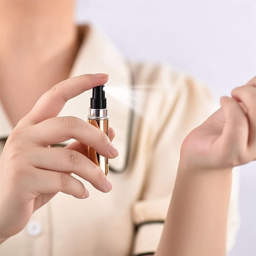 Refillable Travel Perfume Bottles - 4 Pcs 5ml Atomizer Sprayers for Men & Women | Perfect Pocket Size