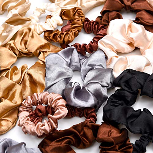 WILLBOND 24 Pack Satin Hair Scrunchies - Soft Elastic Ponytail Holders