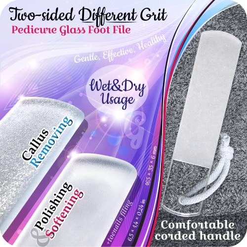Czech Glass Foot File - Large Aqua Magenta, Gentle Callus Remover