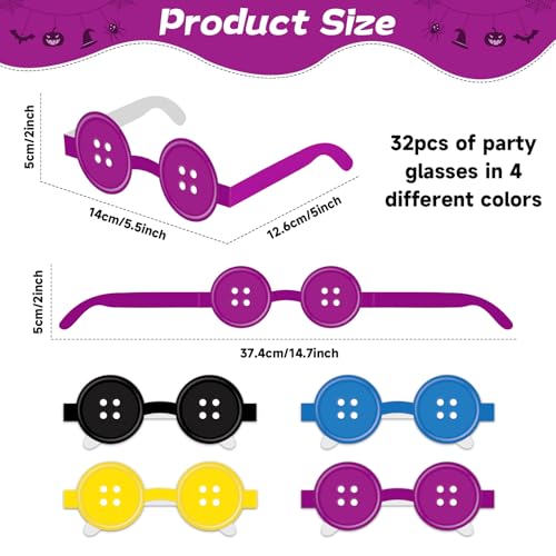 32 Pcs Button Eyes Paper Glasses - Fun Novelty Party Props