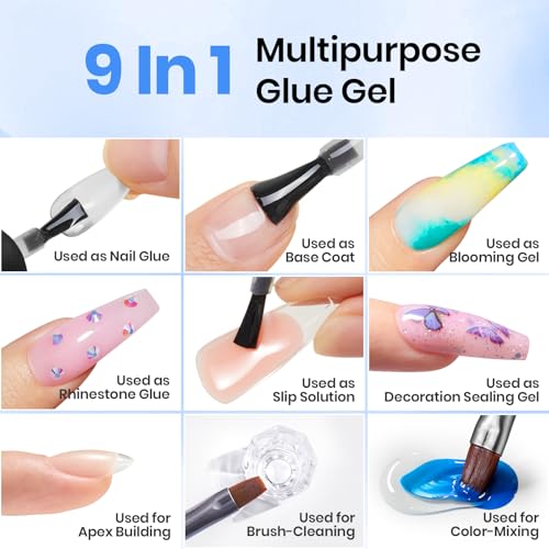 Beetles Gel Nail Kit with 504 Almond Tips & UV Lamp