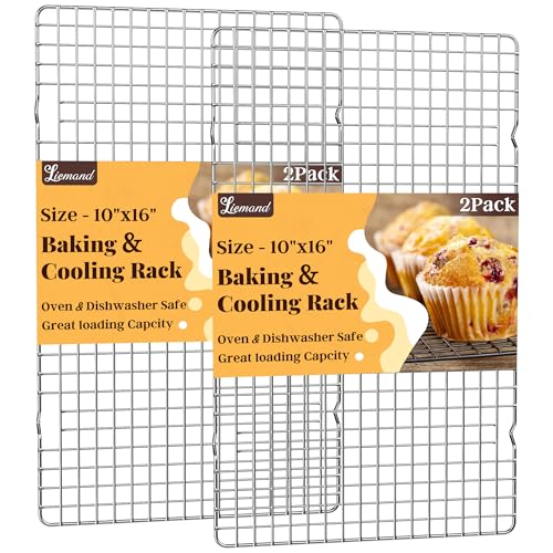 Stainless Steel Cooling Racks - 2 Pack 10" x 16" for Baking & Grilling
