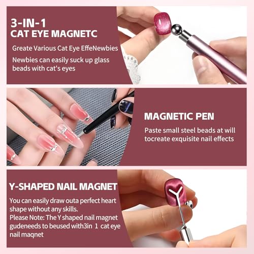 4-Piece Cat Eye Nail Magnet Set for Stunning Nail Art