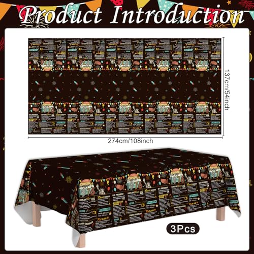 Vintage 50th Birthday Tablecloth Set - 3 Disposable Covers