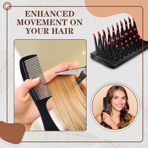 SiliFine 24 Pcs Black Hair Brush and Comb Set for All Hair Types