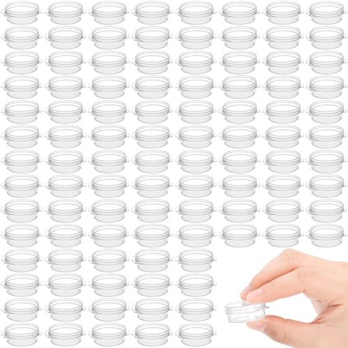 100 Pcs Plastic Cosmetic Jars, 5g Makeup Sample Containers with Snap