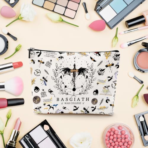 LONGXIN Fourth Wing Makeup Bag Large Capacity Cosmetic Organizer Gift for Book Lovers
