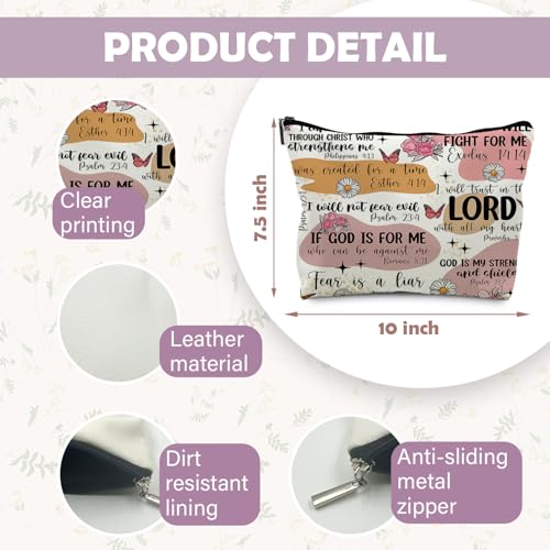 Bible Verse Scripture Makeup Bag - Christian Gift for Women