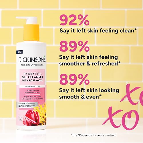 Dickinson's Hydrating Witch Hazel Facial Cleanser with Rose Water - 12 Fl Oz