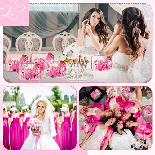 Let's Go Girls Bachelorette Makeup Bags, 9 Pcs Clear PVC Bridesmaid Gifts