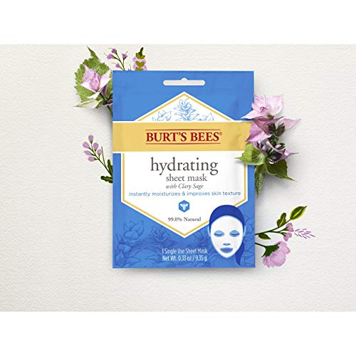 Burt's Bees Hydrating Face Mask with Clary Sage, 6 Count
