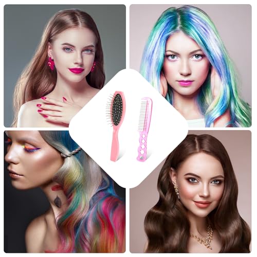 2-Pack Stainless Steel Wig Brushes for Synthetic Hair - Ergonomic Design
