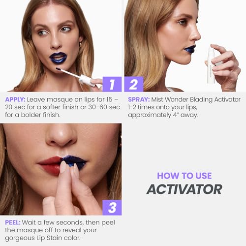Wonderskin Activator Spray for Lip Stain Masque - Long-lasting, Transfer-proof Color
