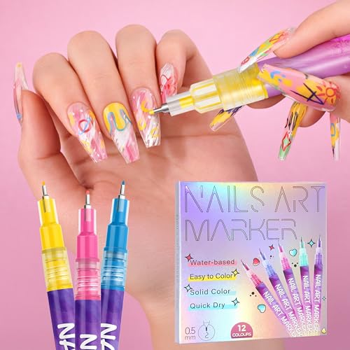 ELIFERA Nail Art Pens Kit – Precise Nail Polish Markers for DIY Design