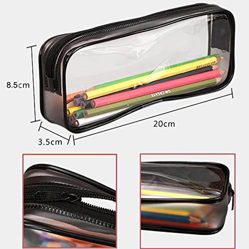 2-Pack Clear PVC Zipper Pencil Case - Cosmetic & Travel Bag