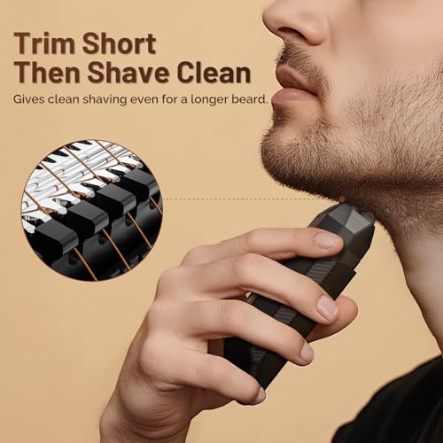 Sybler Cordless Electric Razor & Beard Trimmer for Men, Waterproof, Fast Charging