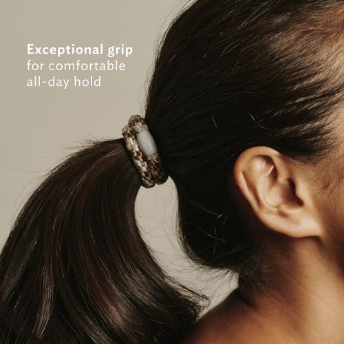 L. Erickson Classic Brown & Black Hair Ties for Thick Hair - 8 Pack