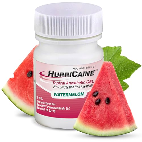 HurriCaine Topical Anesthetic Gel - 20% Benzocaine, Watermelon Flavor, 1 oz
