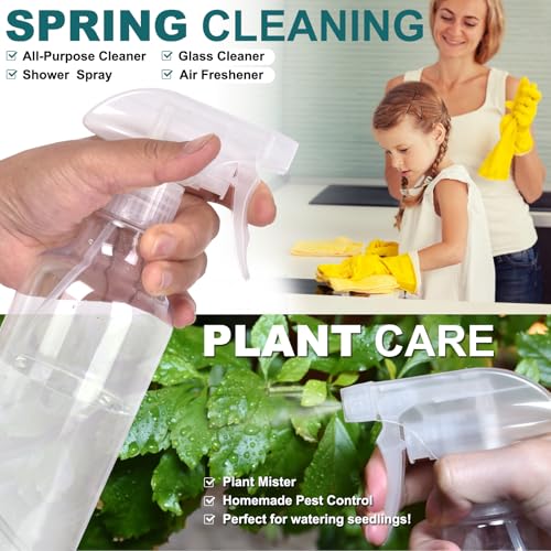 16.9oz Adjustable Spray Bottles - 2 Pack for Cleaning & Hair