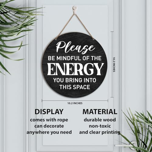 Positive Energy Wooden Wall Decor Sign - Uplifting Home & Office Art