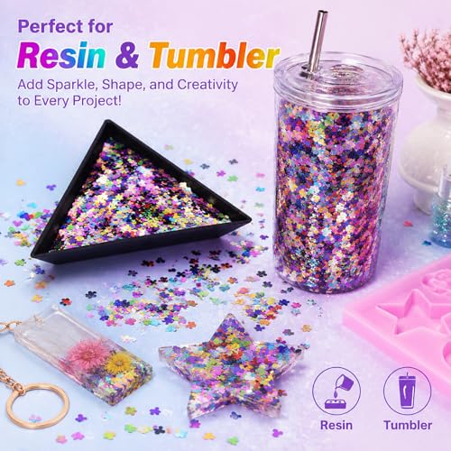 Foluvinzzis Mick-ey Shapes Glitter 30g Holographic Nail & Craft Sequin Mix