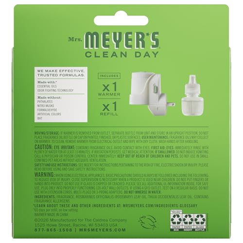 Mrs. Meyer's Clean Day Scented Oil Fresh Cut Grass Kit - Plug-In Air Freshener with Refill