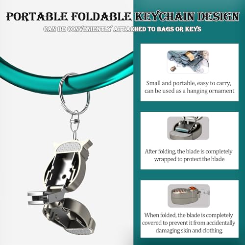 Owl Keychain Nail Clipper,Foldable 2-in-1 Stainless Steel with