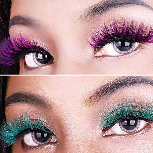 DAODER 7 Pairs Colored False Eyelashes 15mm Wispy Faux Mink Dramatic Eye Makeup