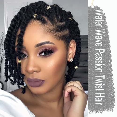 10 Inch Passion Twist Crochet Hair 5 Packs 1B# Black Water Wave Synthetic Braiding