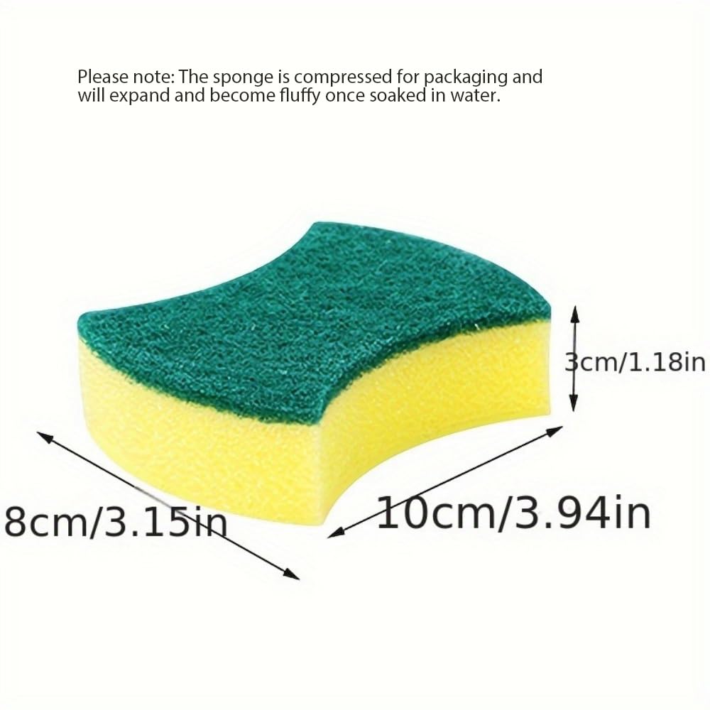 24Pcs Sponges Kitchen，Heavy Duty Dish Sponge,Cleaning Dish Scrubber Sponge for Home and Kitchen,Dual Sided Dish Sponge for Kitchen, Household, Bathroom，Stink-Free Cleaning Supplies for Pots, Pans