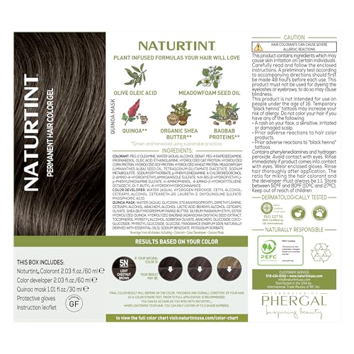 Naturtint 5N Light Chestnut Brown Hair Color 5.07 Fl Oz - Vegan, Ammonia Free