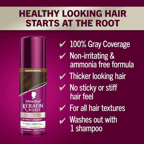 Schwarzkopf Keratin Root Medium Brown Temporary Color Spray
