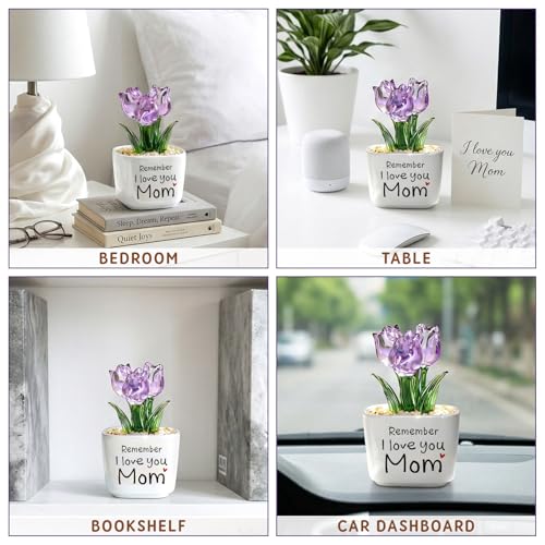 Mini Purple Glass Tulip - Heartfelt Gift for Mom