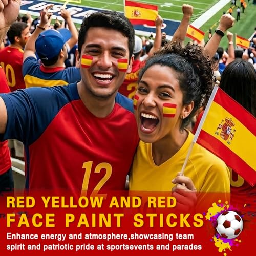3-in-1 Spain Face Paint Stick - High Pigment Eye Black for Sports