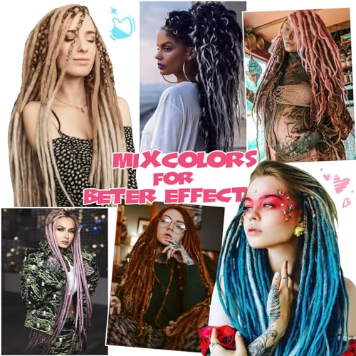 SuyiIRL 24-Inch Pink Double Ended Dreadlock Extensions, 15 Strands Synthetic
