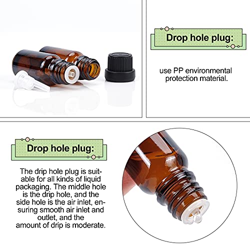 BENECREAT 24 Pack 10ml Brown Glass Essential Oil Bottles with Droppers & Funnels