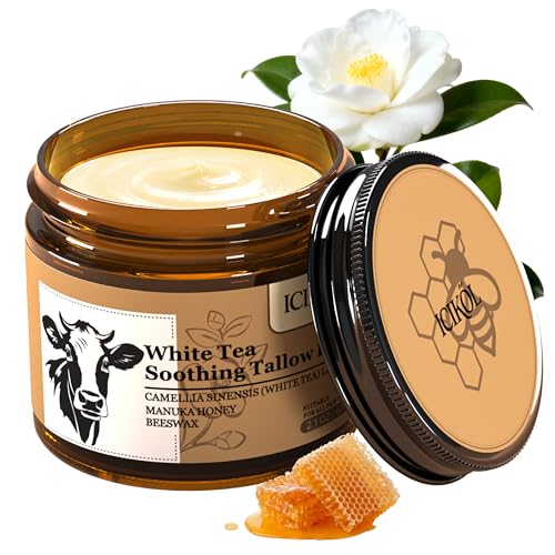 ICIKOL Whipped Beef Tallow Balm for Men - Face Moisturizer & Beard Balm, 2.1 oz