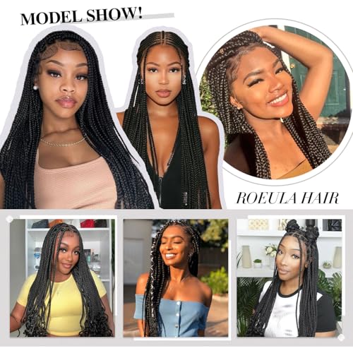 Roeula 20 Inch Pre-Stretched Braiding Hair Extensions - 8 Pack (1B Black)